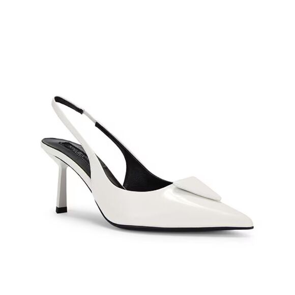 Tony Bianco Bertie high heels Slingbacks shoes White high shine  Revolve Sz 9.5 - Picture 1 of 15